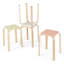 Ensemble de 4 tabourets empilables avec plateau carré et coins arrondis-1090429499