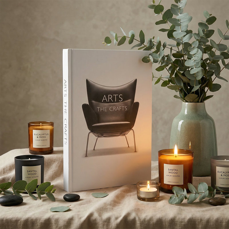Grand livre décoratif blanc avec de vraies pages imprimées, livre relié