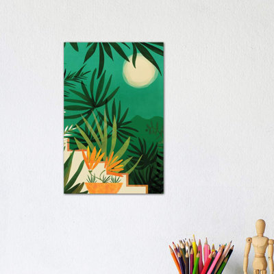 Exotic Garden Nightscape - Wrapped Canvas Print