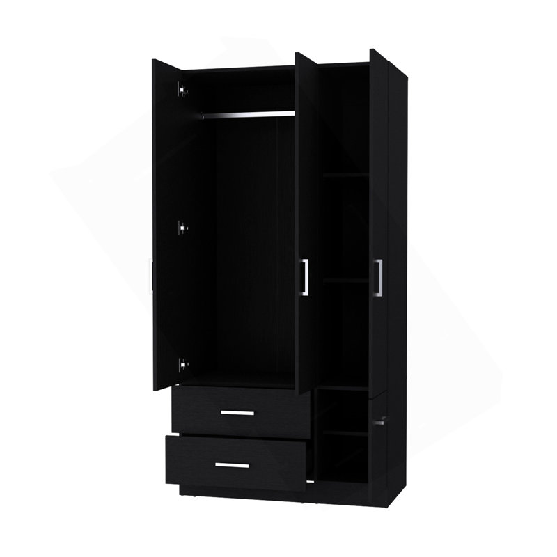 Armoire 4 portes 2 tiroirs Wenge, Wenge