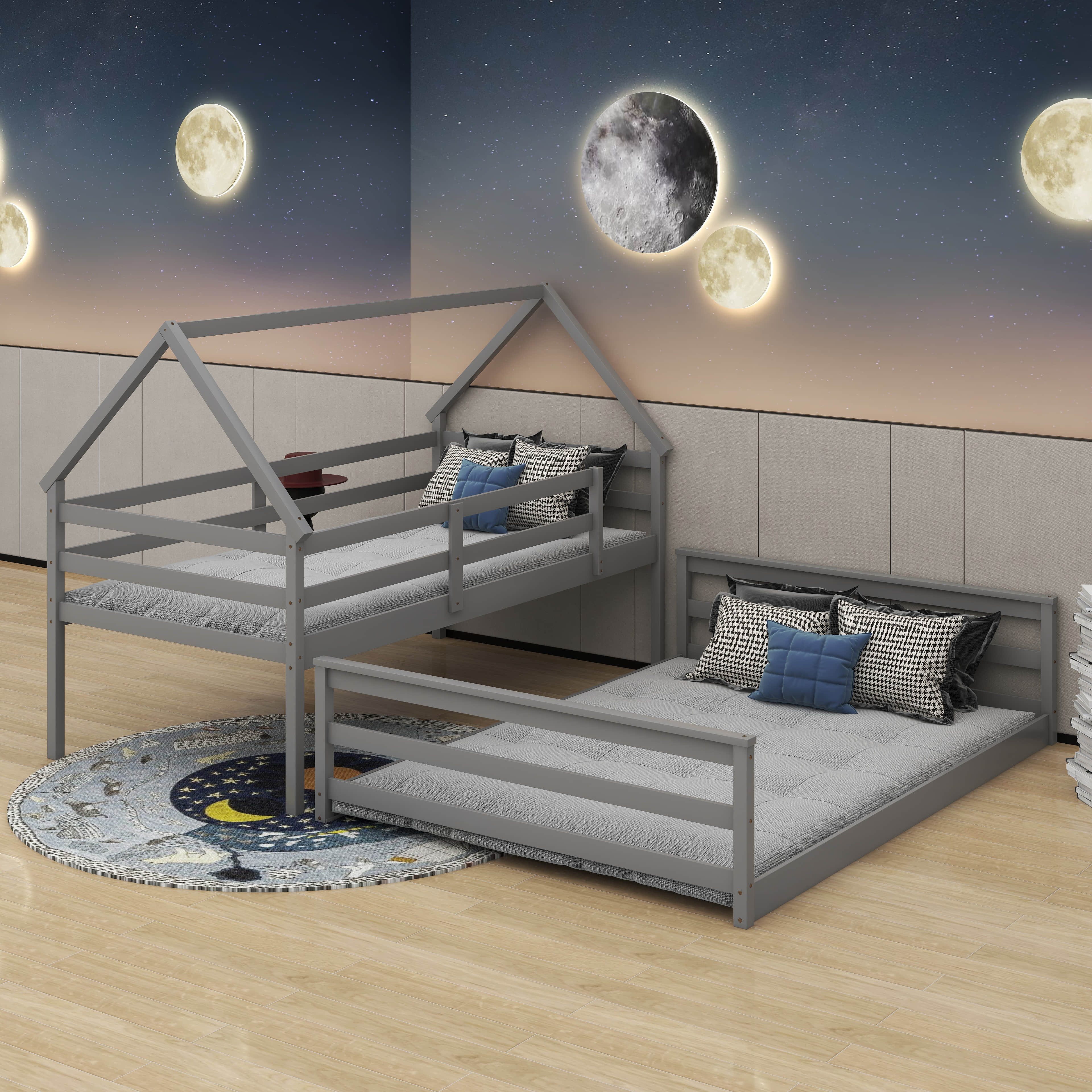 Harper Orchard Twin Over Full House Bunk Bed With Ladder - Wayfair Canada