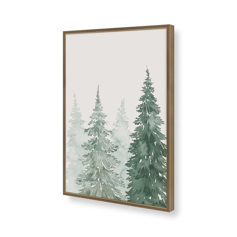 Whispering Spruce Shadows I Print dans un cadre, H 17,25 po x l 13,25 po, Cadre de coin ouvert en or brossé