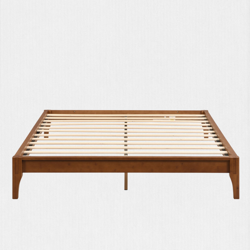 Bamboo Wood Platform Bed Frame, Queen, Brown