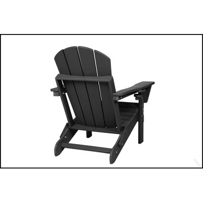 Chaise Adirondack pliante en PEHD avec deux porte-gobelets - siège extérieur durable, résistant aux intempéries et confortable