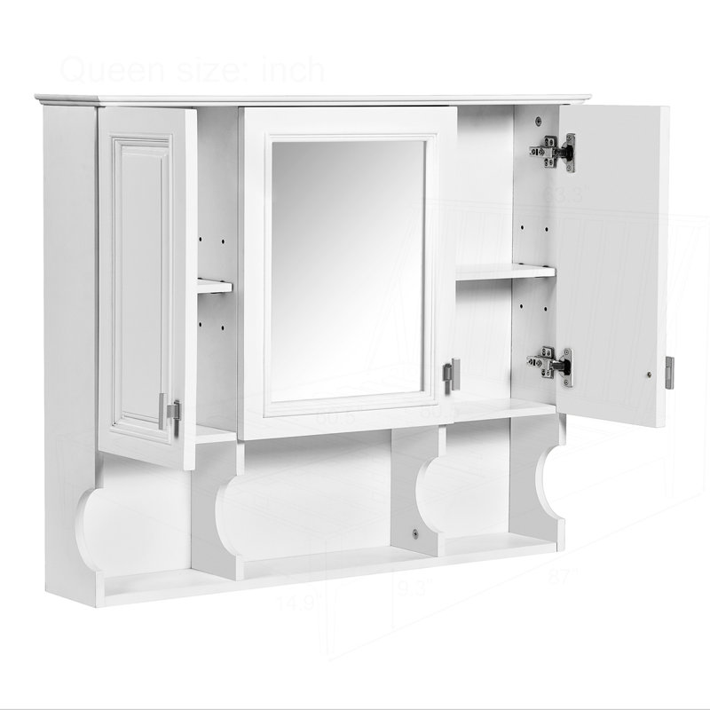 Armoire de rangement murale 35 po x 28 po, Blanc