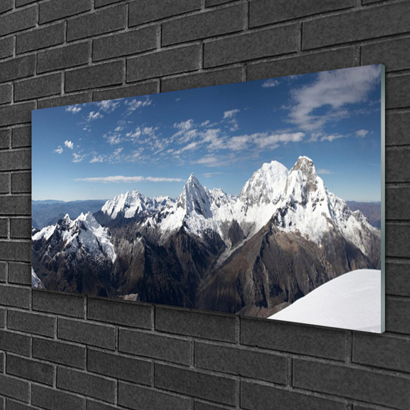 Glass Print Wall Art 100X50cm Image Printed On Glass Decorative Wall Picture Behind Toughened / Tempered Safety Real Glass For Kitchen & Living Room Theme: Mountains Landscape