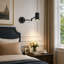1‑Light Black Swing Arm Sconce