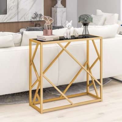 Console en verre trempé de 31,5 po avec repose-pieds Mercer41