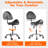Adjustable Height Saddle Stool Chair with Wheels