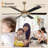 Landria 65" Tiffany Dimmable Crystal Ceiling Fan with LED Light and Remote-250624120