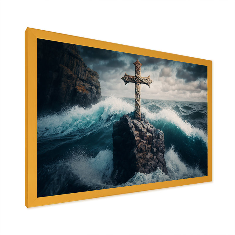 Reproduction d'art sur toile, H 12 po x l 20 po x P 1 po, Impression dorée sur toile encadrée