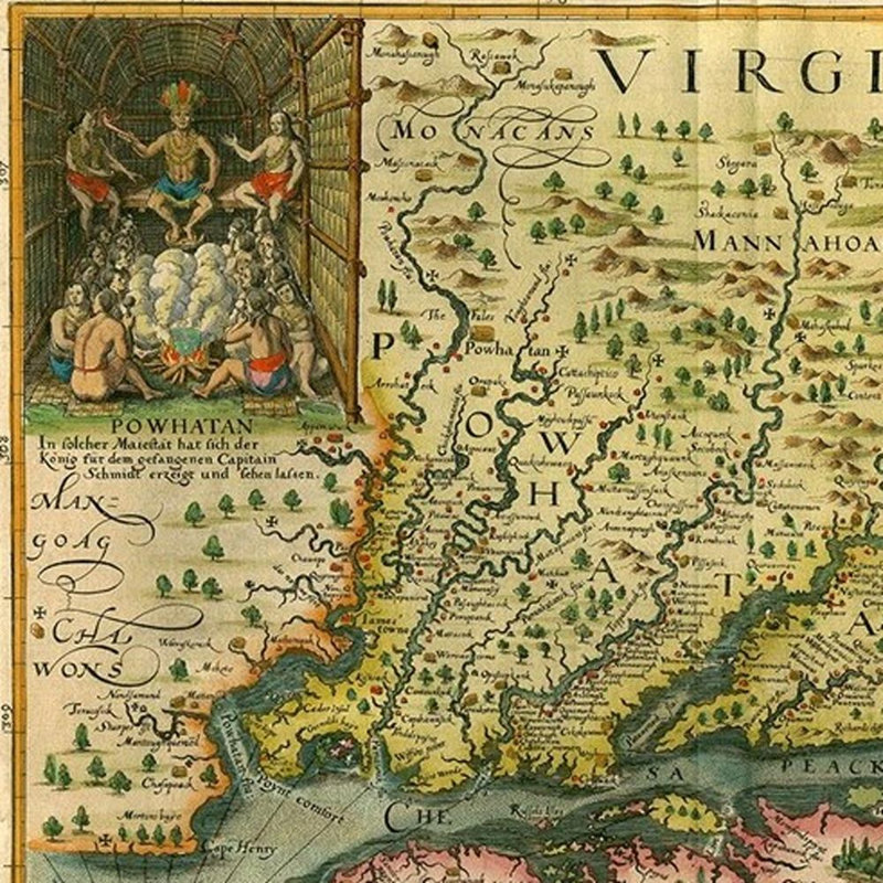 18 "X 24", carte de Virginie, affiche rétro C1627, H 24 po x l 18 po x P 0,1 po