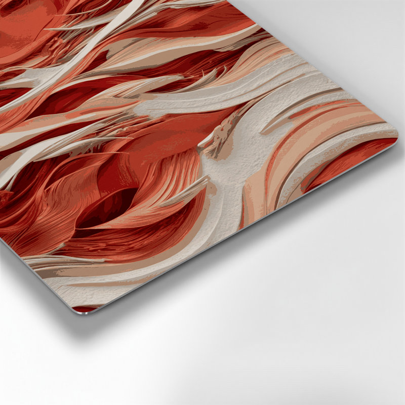 Abstrait paysage 19 art mural en métal beige, H 12 po x l 12 po