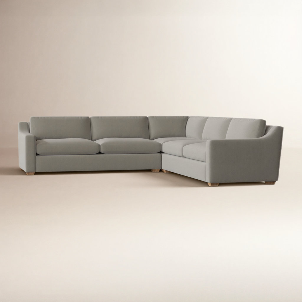 Rhodes 3 - Piece Upholstered Sectional, Brown, Bella Cocoa Performance Velvet