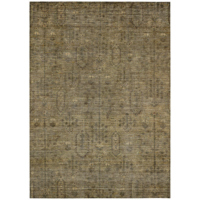 3' X 5' Brown And Beige Southwestern Washable Indoor Outdoor Area Rug