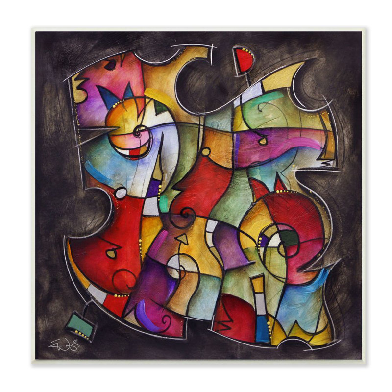 « couleur geometry abstract texture painting », reproduction d’art sur toile, H 12 po x l 12 po x P 0,5 po, Bois
