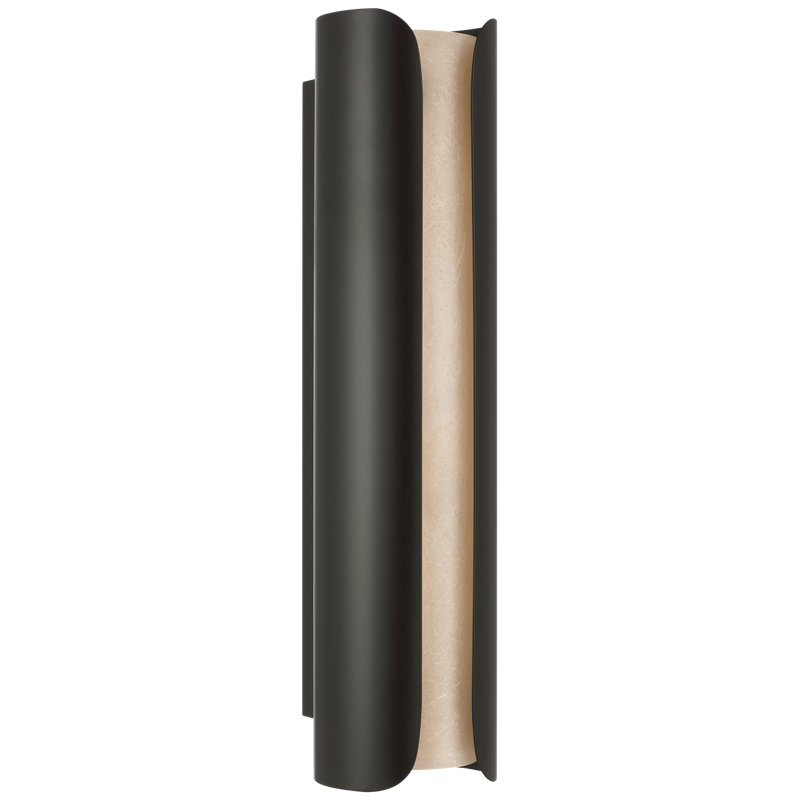 Anne-Marie Barton Armise 18" Sconce with Alabaster, Matte Carbon, 29" H x 7" W x 7.75" D