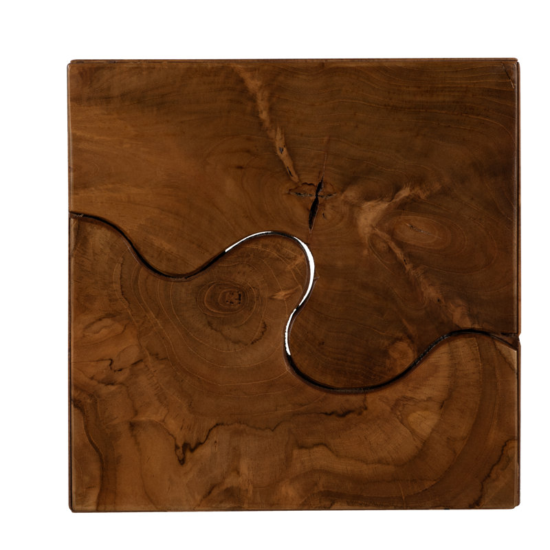 Teak Chunk Square Accent Stool