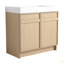 Meuble-lavabo sur pied 36 po avec lavabo en résine et 2 portes d'armoire à fermeture en douceur ((KD-PACKING)-126528778