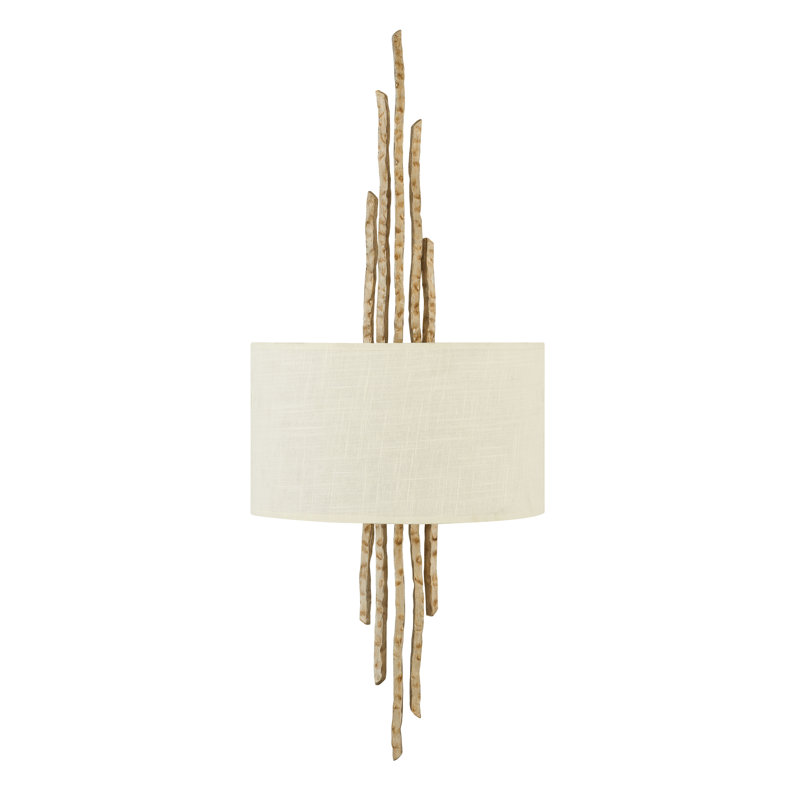 Fredrick Ramond Spyre Two-Light Wall Sconce w/ Hand Hammered Details, Champagne Gold