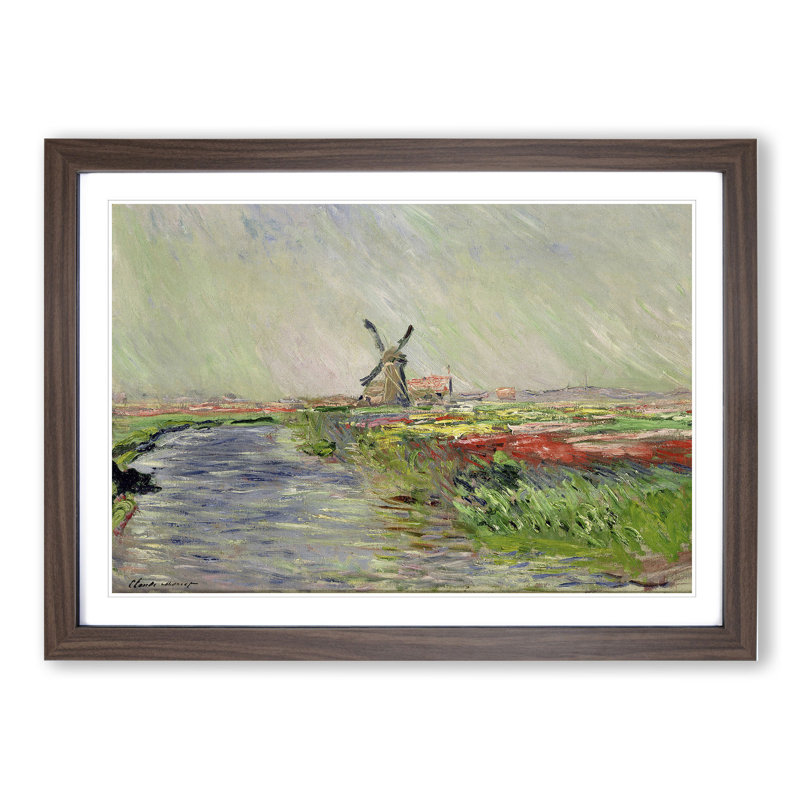 Field of Tulips, Holland by Claude Monet - Framed Print, Walnut Framed, 36cm H x 48cm W x 2cm D