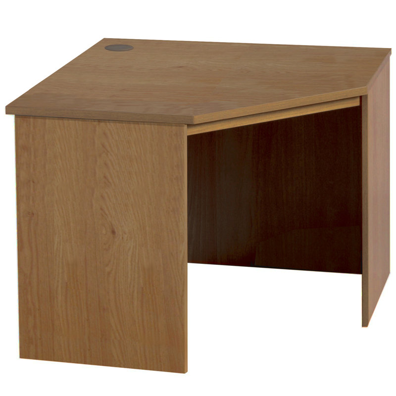 Brittaney Corner Solid Wood Base Writing Desk, English Oak
