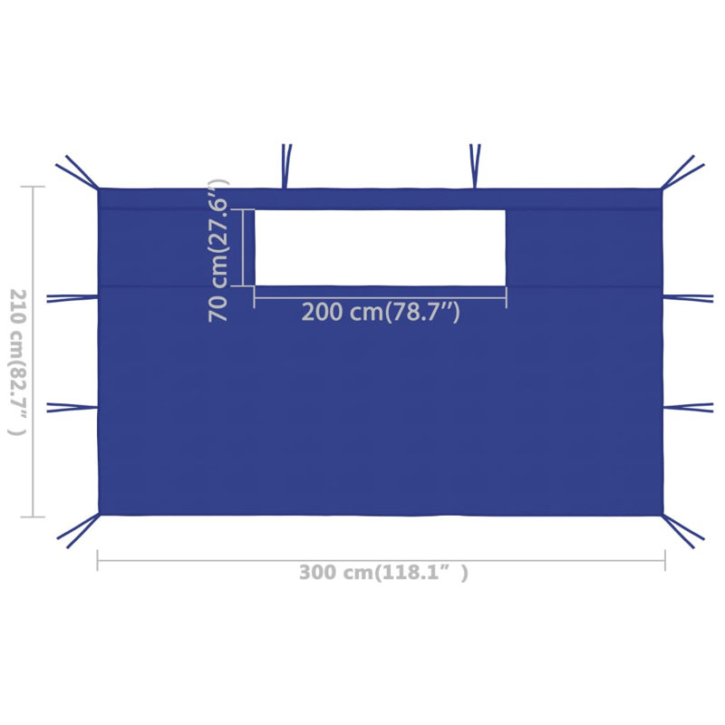 Onaway Dakota Fields Fabric Weight for Gazebo, 1cm H x 210cm W x 450cm D, Blue