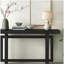 Table d'appoint moderne avec plateau en bois, table basse extra-longue, idéale pour les entrées, les couloirs, les salons, les vestibules, les couloirs-595390708