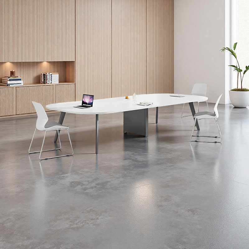 Table de conférence en arc Simplicity avec pieds en métal, H 29,52 po x L 118,11 po x l 47,24 po