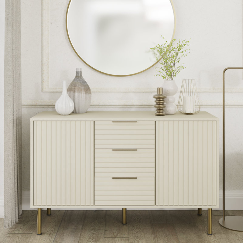 Saraghna 116cm Sideboard, Ivory/Gold