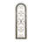 Wood Arched Window Inspired Scroll Brown Wall Decor with Metal Scrollwork Relief