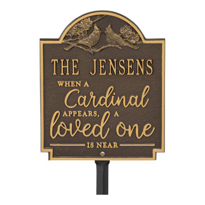 Cardinal Love Garden Personalized Lawn Plaque