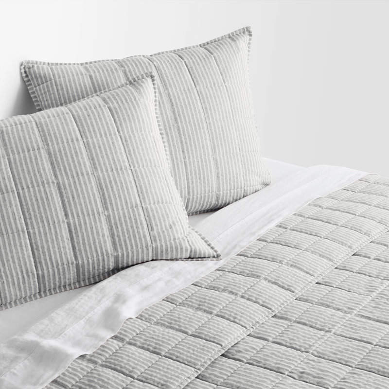 Canfield Quilt Set, Queen Quilt + 2 Queen Shams, Navy