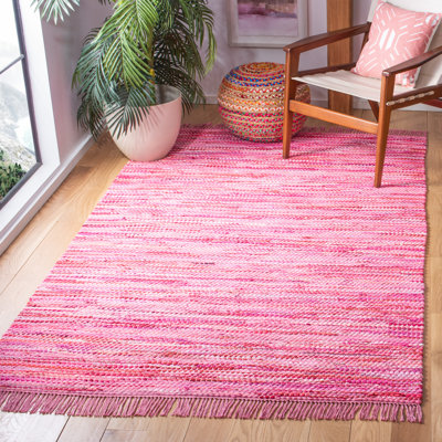 Ashburt Handmade Flatweave Pink Area Rug
