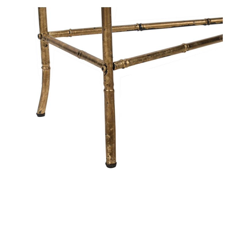 Console de table antique antique avec plateau en miroir, 56,5 x 14 x 30 pouces, canapé d'entrée étroit avec structure en fer
