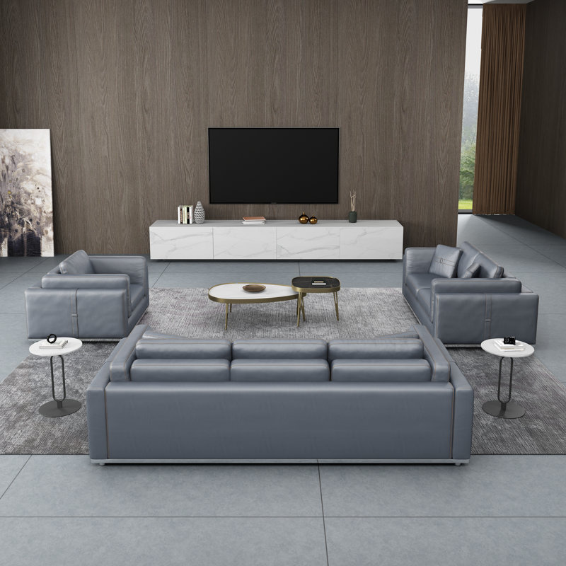 Picasso Sofa, Gray Genuine Leather