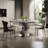 Simple Metal Microlite Round Dining Table Sets-104063256