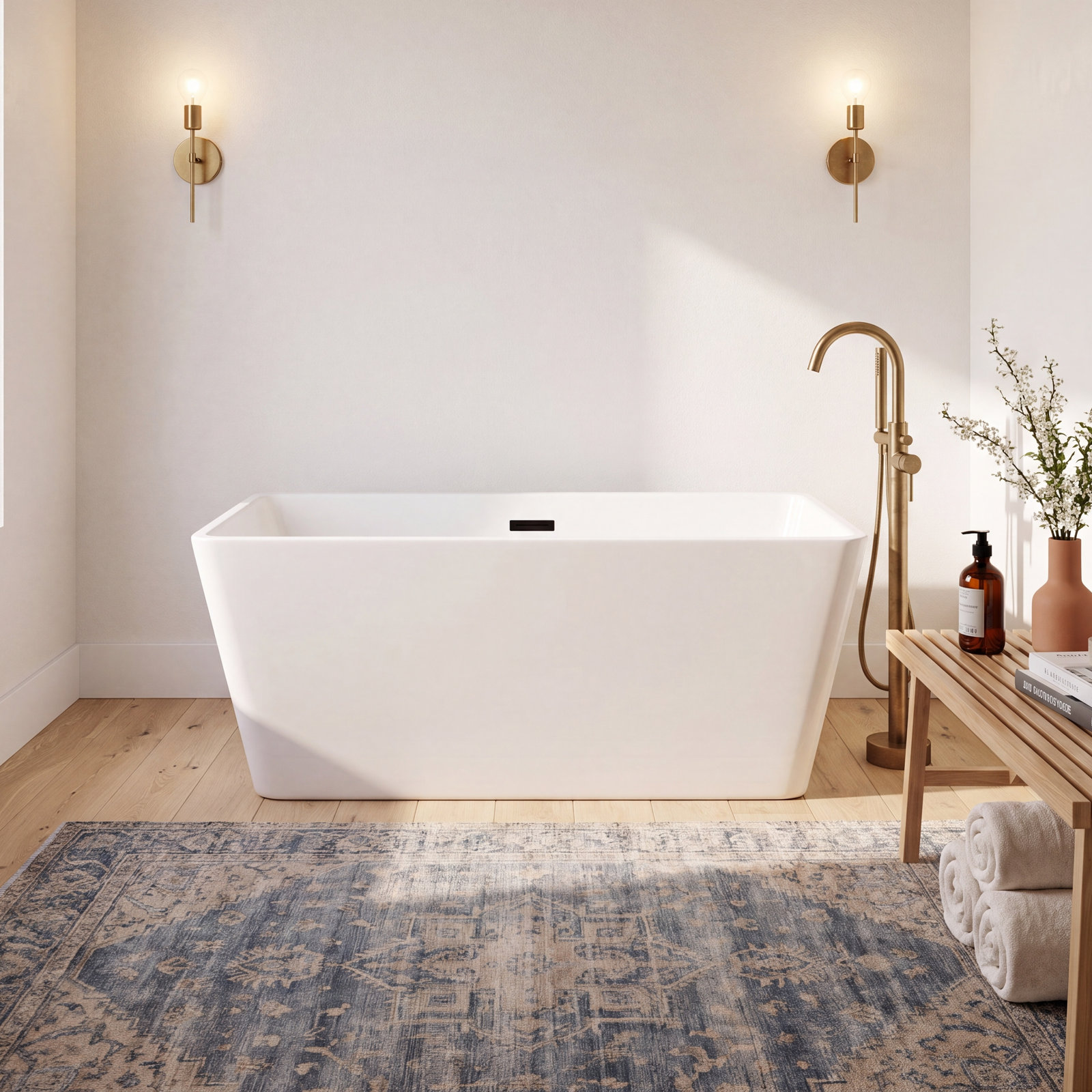 51" Acrylic Freestanding Soaking Bathtub