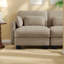Canapé d'angle modulaire à compression, pouf en chenille camel, canapé moderne