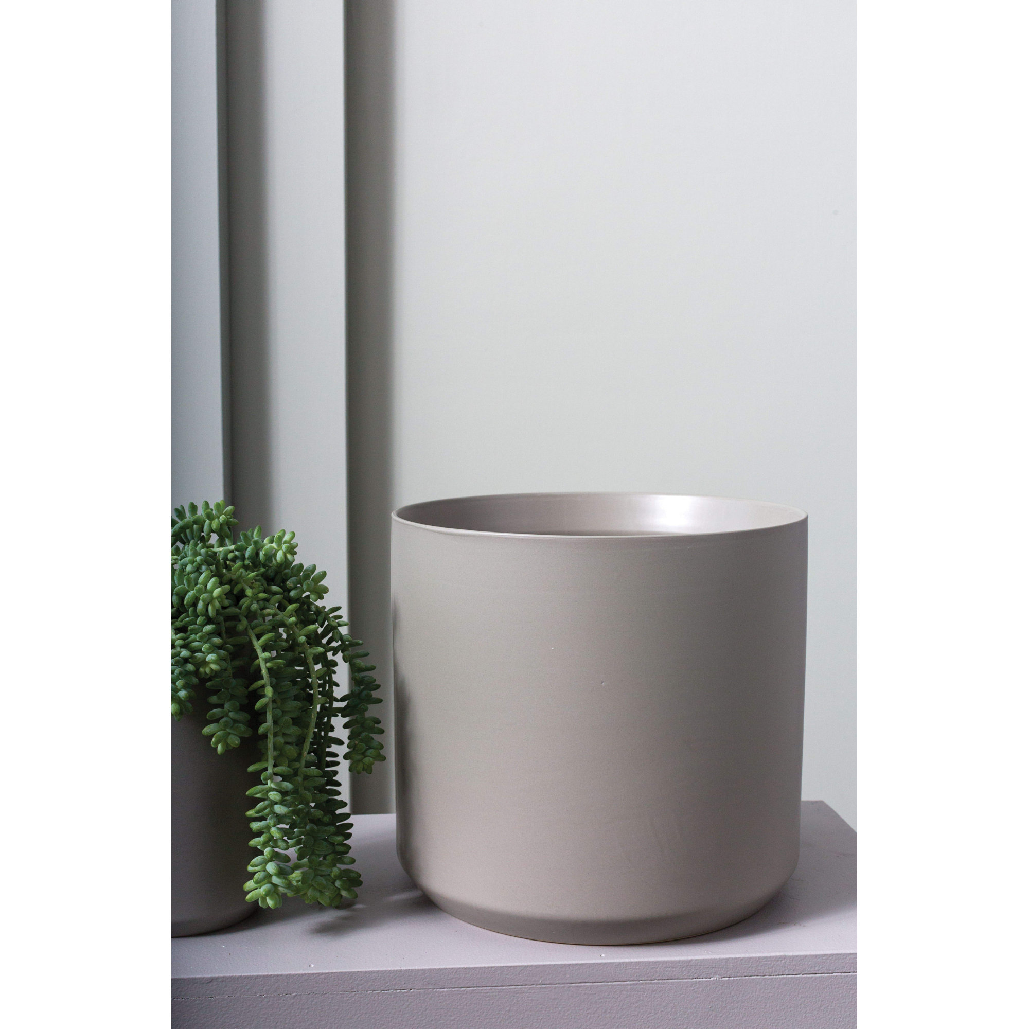 Parsons Handmade Ceramic Pot Planter, 2.75" H x 3.25" W x 3.25" D, Gray