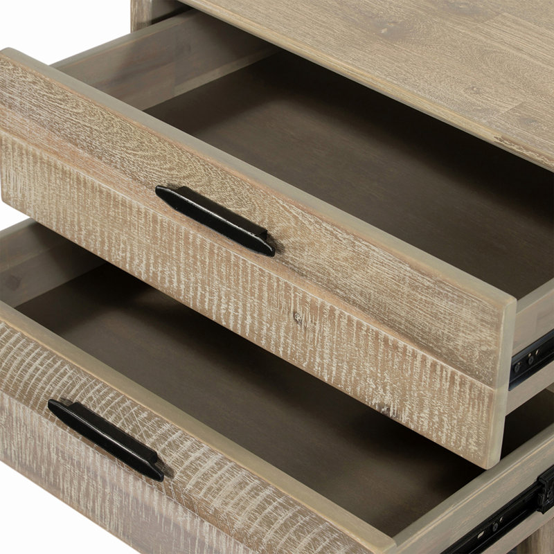 Table de chevet 2 tiroirs Baly Acacia