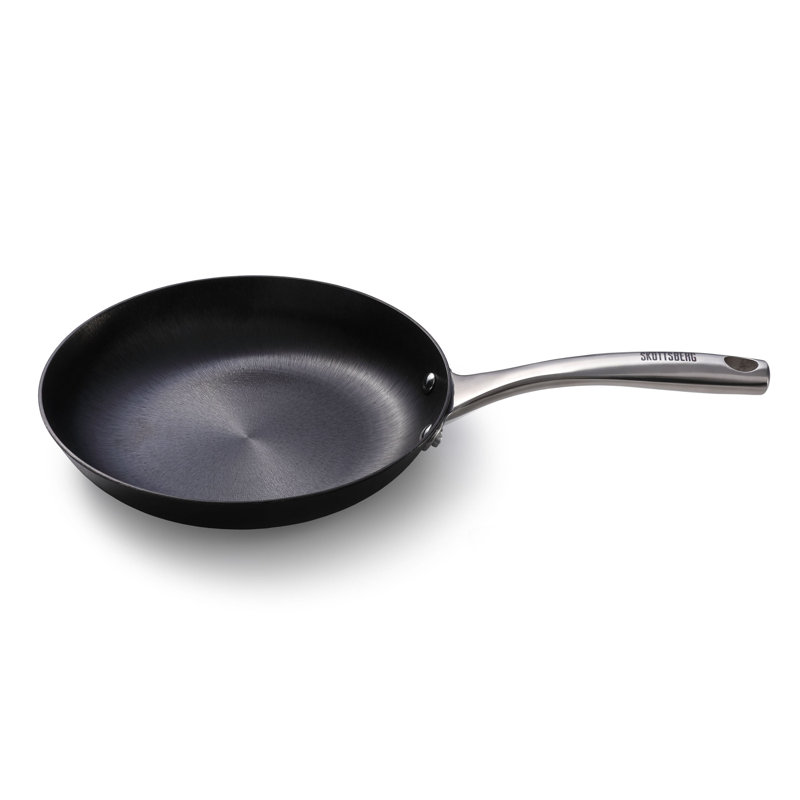 Lightweight Black Cast Iron Frying Pan with Stainless Steel Handle