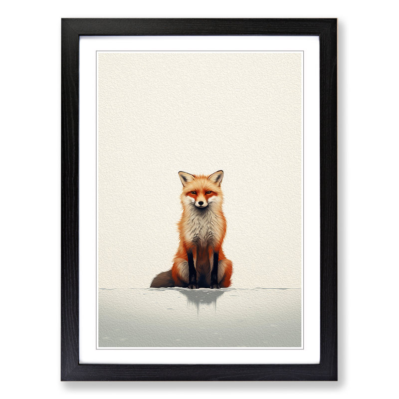 Single Picture Frame Print on Wood, 46cm H x 34cm W, Black Framed