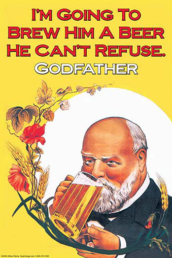 " I'm Going To Brew Him A Beer He Can't Refuse " by Wilbur Pierce, 66" H x 44" W