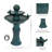 Weather-Resistant Resting Birds Contemporary Blue Ceramic 2-Tiered Outdoor Water Fountain-462011235