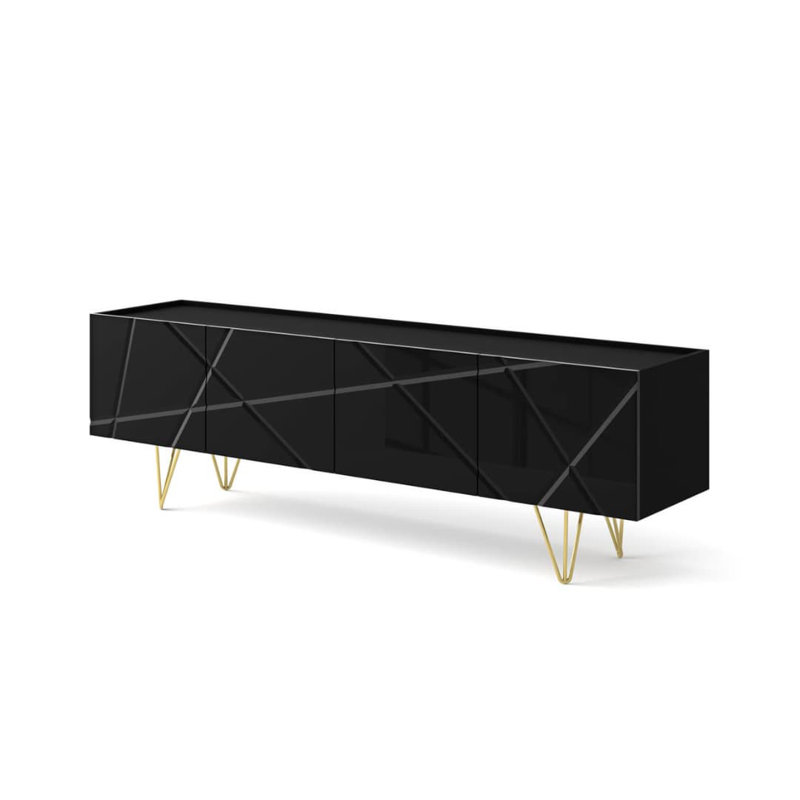 Ninave Unfinished TV Stand for TVs up to 50", Black