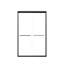 Porte de douche coulissante double semi-sans cadre H 44 po à l 72 po x H 72 po, porte de douche à dérivation, porte en verre trempé épais de 1/4 po (6 mm), noir mat
