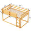 Lit superposé simple au-dessus d'un lit superposé en bois massif, lit au sol avec, peu encombrant et convertible pour l'organisation de la chambre à coucher, tablette de rangement pleine longueur avec garde-corps, super petits dortoirs, rangement sur mezzanine, 3 marches de 250 lb