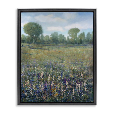 Lilac & Wildflower Fields Framed Floater Canvas Wall Art by Tim OToole