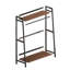 Tablette de rangement industrielle en métal avec tablettes en bois de cèdre massif, support de rangement autoportant à plusieurs niveaux pour le bureau de la chambre à coucher-1039040038